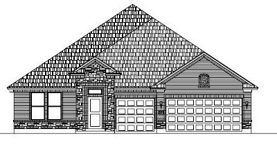 Floor Plans | Trinity 2 | Front Elevation | Corpus Christi Home Builder
