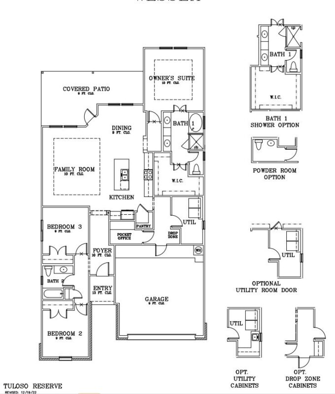 Floor Plans | Wessex N Tuloso Reserve| Corpus Christi Home Builder